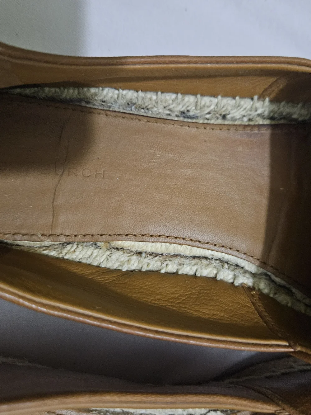 Tory Burch Brown Leather Espadrille Loafers with Gold Logo